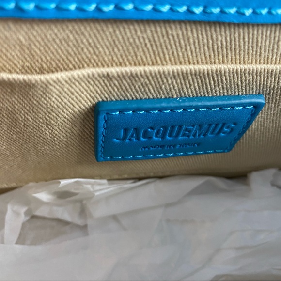 Jacquemus Le Grand Rond LARGE ROUND Blue Leather NWT Authentic - Picture 10 of 16